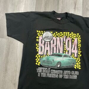 Vintage 1994 Barn Car Show Size Large Road Knights‎ Auto Club Racing Tshirt